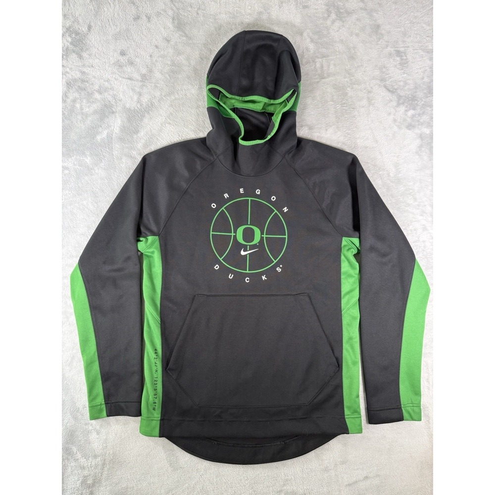 Oregon Ducks Nike Hoodie Mens Small Black Green Basketball Spotlight Pullover‎